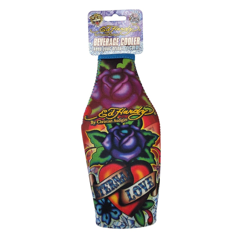 Ed Hardy Christian Audigier Eternal Love Neoprene Bottle Cooler Zipper EH-BO-142